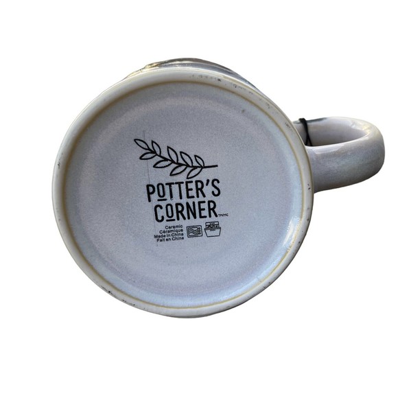 NWT Potter’s Corner Coffee Tea Mug Cup 10oz Fire Glazed. Gold and Off White - Picture 4 of 4